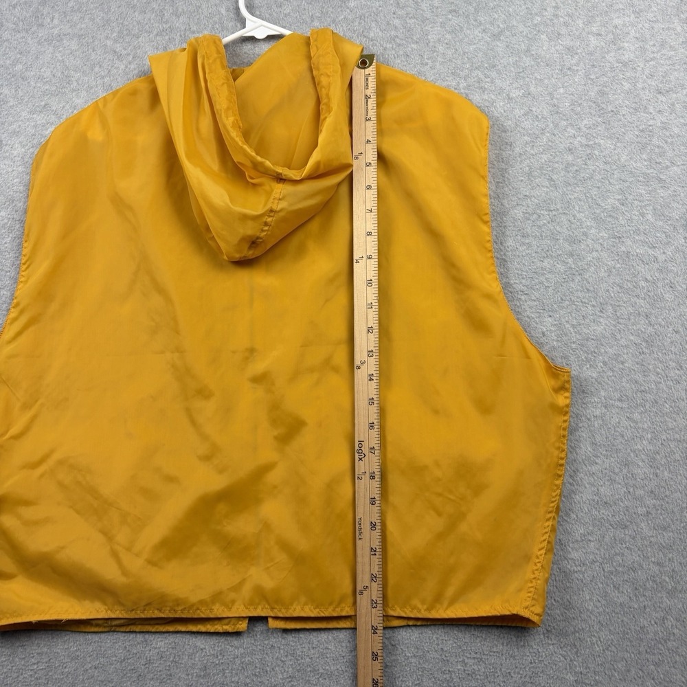 Vintage Gap Windbreaker Vest Mens Large Yellow Full Zip Nylon Hooded Boxy 90s - Picture 7 of 10